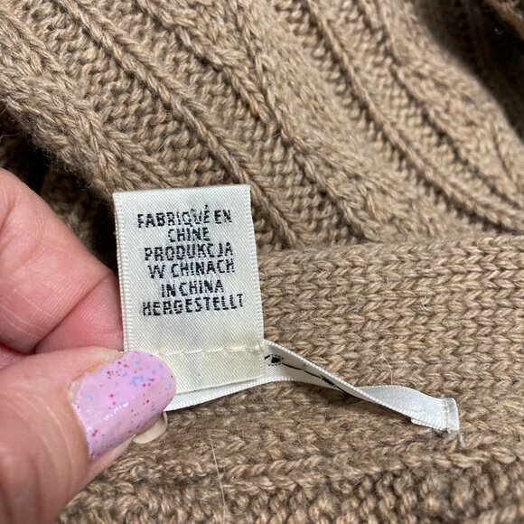 NWT MAX STUDIO Sweater Alpaca Wool Blend Duster Cardigan Cable Open Front M/M - Picture 6 of 9